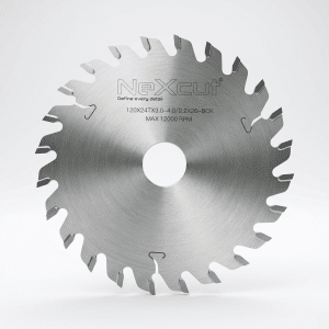 NexCut TCT Solid Scoring Saw Blade – 120 × 22mm – 24T (Wood)